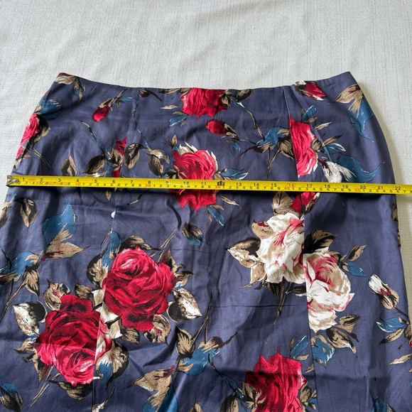 Modcloth Floral Pencil Skirt Blue Red Plus Business Casual Women’s Size 1X - Picture 5 of 8